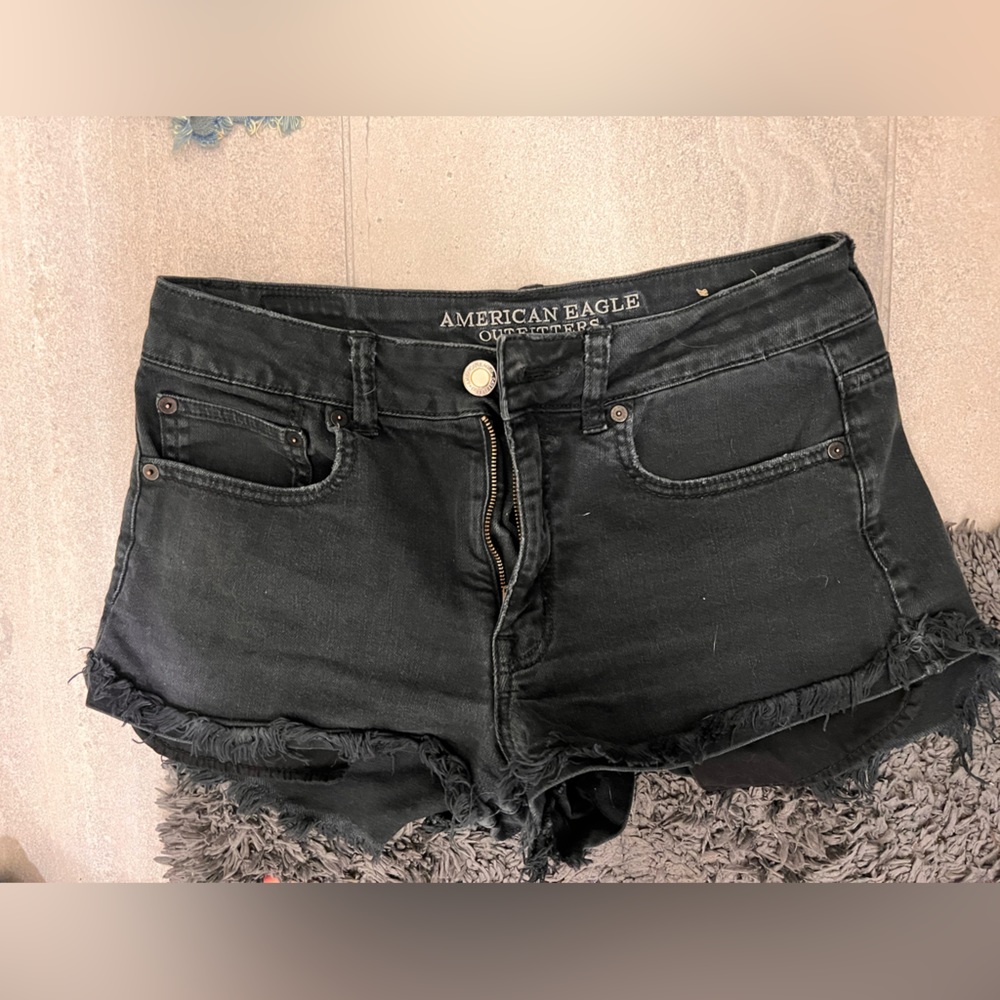 AE black jean shorts
